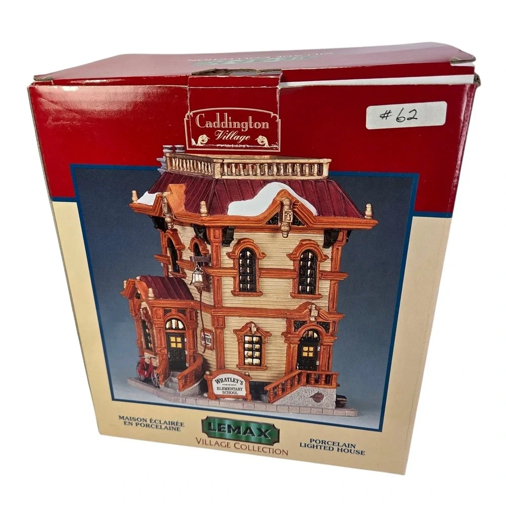 Lemax Whatleys Elementary School Xmas Village Lighted‎ Holiday Decor Boxed Read